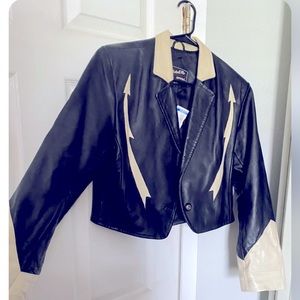 Vintage leather moto jacket size Small